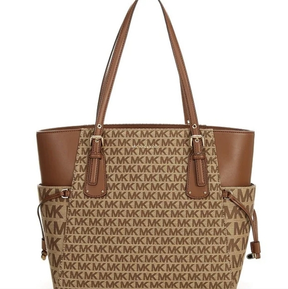 Michael kors Voyager Set Logo Jacquard East West Tote Shoulder Bag - Picture 1 of 14